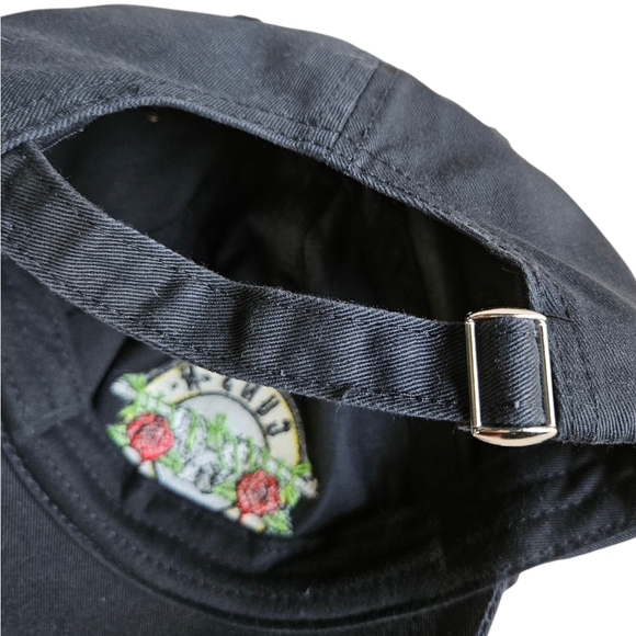 Guns N' Roses black cotton baseball cap adjustable strap logo on front - Picture 4 of 5